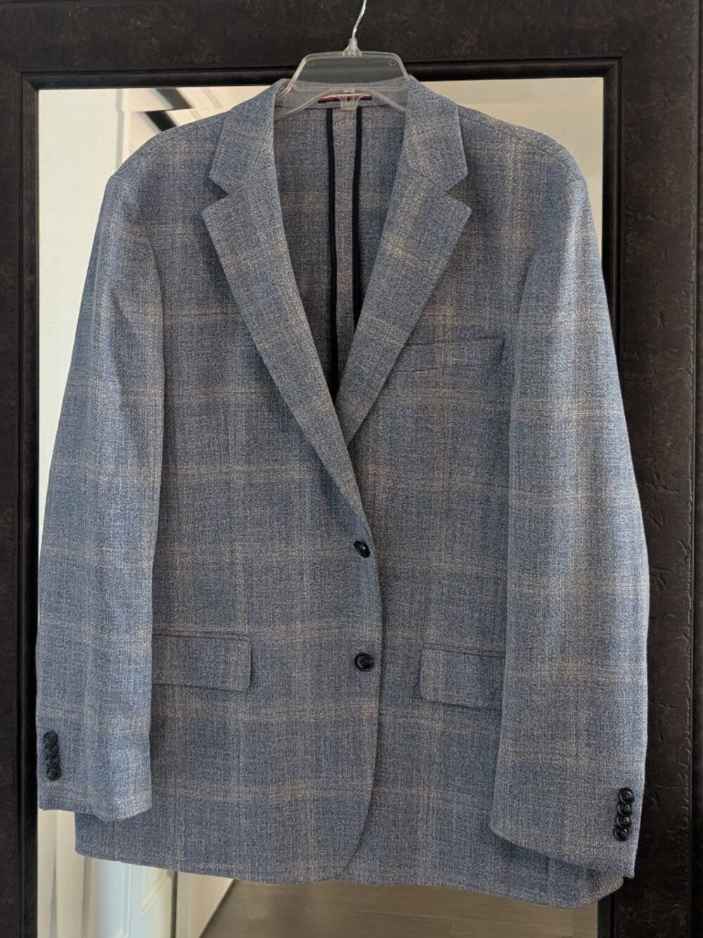 Tommy Hilfiger Blue Plaid Modern Fit Sport Coat Blazer - Size 46R